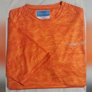 Fishing Life Men's Orange Shirt.  Sz L NWT